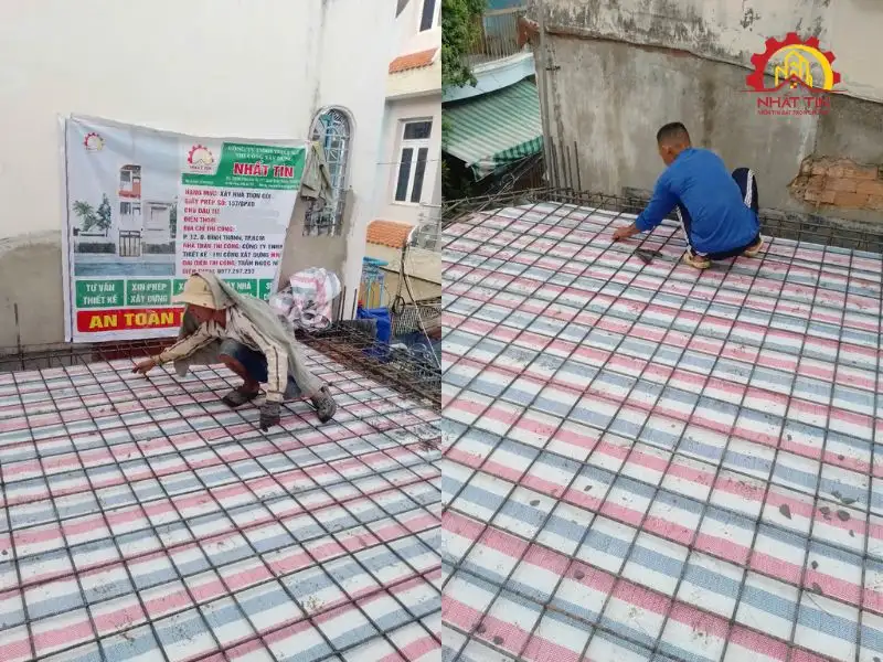 Giai đoạn thi công phần thô nhà 3 tầng cho gia đình nhà chị Hằng tại Bình Thạnh Xây dựng Nhất Tín 1