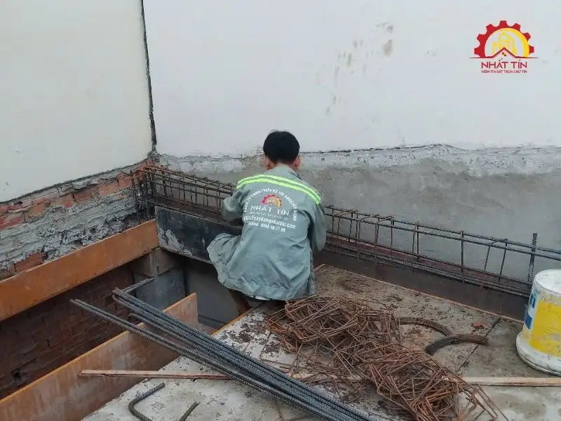 Giai đoạn thi công phần thô nhà 3 tầng cho gia đình nhà chị Hằng tại Bình Thạnh Xây dựng Nhất Tín 1