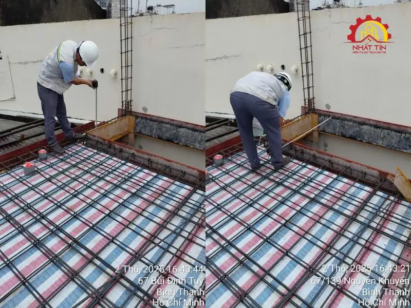 Giai đoạn thi công phần thô nhà 3 tầng cho gia đình nhà chị Hằng tại Bình Thạnh Xây dựng Nhất Tín 1