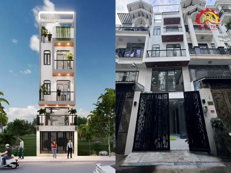 Thông tin dự án xây nhà 3 tầng, 1 tầng lửng, 1 tum và sân thượng cho gia đình anh Ngoan ở Gò Vấp Xây dựng Nhất Tín