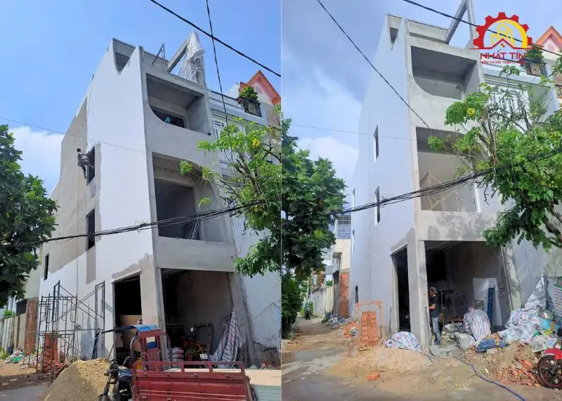 Giai đoạn thi công hoàn thiện nhà anh Thuật quận 12 Xây dựng Nhất Tín
