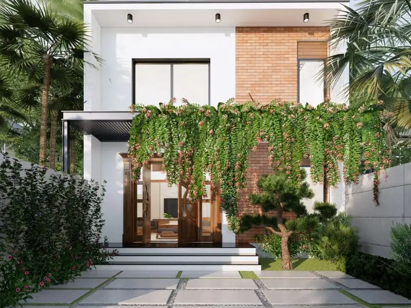Mẫu nhà 1 trệt 1 lửng 7x15m thiết kế sân vườn thư thái xây dựng Nhất Tín 1