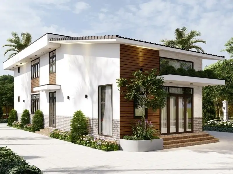 Mẫu nhà 4 phòng ngủ có gác lửng tối ưu tiện ích Xây dựng Nhất Tín 1