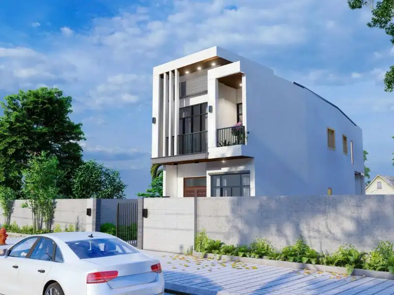 Mẫu nhà 5x20 3 phòng ngủ 2 tầng mái bằng với thiết kế lam dọc mặt tiền độc đáo xây dựng Nhất tín 2
