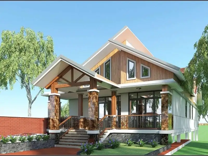 Mẫu nhà cấp 4 4 phòng ngủ 120m2 mái lệch gây ấn tượng Xây dựng Nhất Tín 1