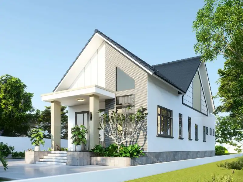 Mẫu nhà cấp 4 đẹp 120m2 3 phòng ngủ mái Thái thông thoáng Xây dựng Nhất Tín 1