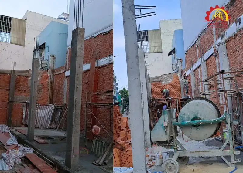 Quá trình thi công phần thô nhà anh Thuật Xây dựng Nhất Tín