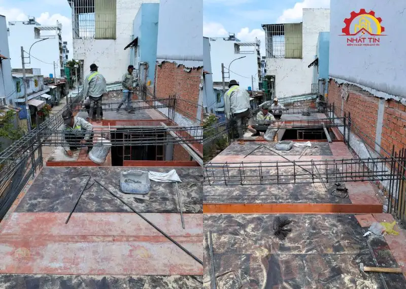 Quá trình thi công phần thô nhà anh Thuật Xây dựng Nhất Tín