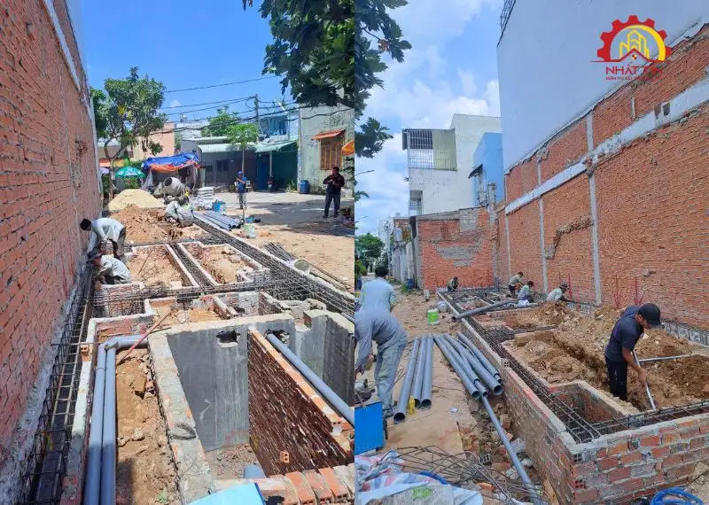 Quá trình thi công phần thô nhà anh Thuật Xây dựng Nhất Tín