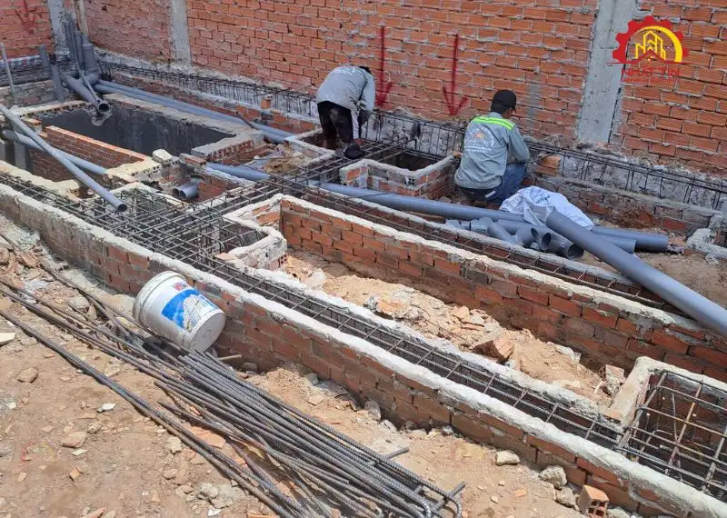 Quá trình thi công phần thô nhà anh Thuật Xây dựng Nhất Tín