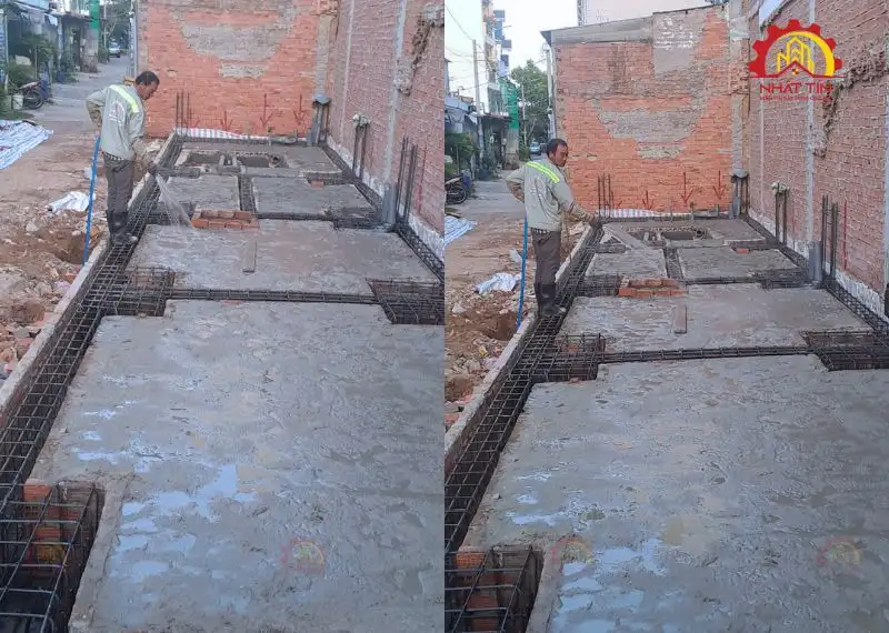 Quá trình thi công phần thô nhà anh Thuật Xây dựng Nhất Tín