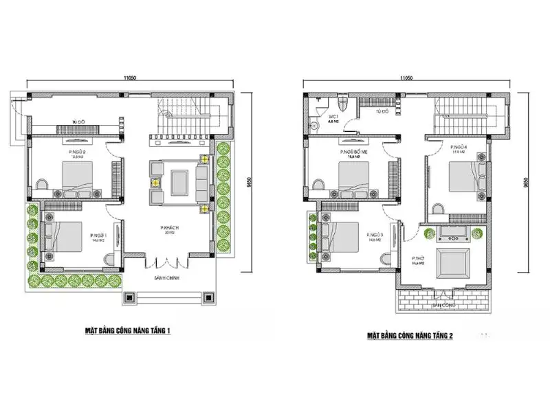 Tham khảo bản vẽ nhà 5 phòng ngủ bố trí khoa học thuận tiện trong sinh hoạt xây dựng Nhất Tín 1