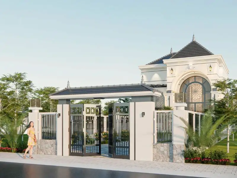 Thiết kế nhà 1 trệt 1 lửng đẹp 2 phòng ngủ mái Nhật có khuôn viên sang trọng Xây dựng Nhất Tín 1