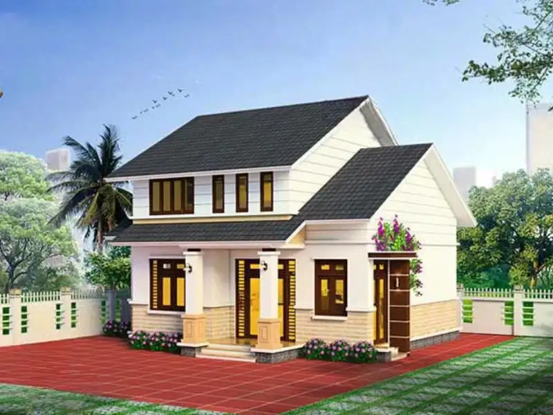 Thiết kế nhà vườn 5 phòng ngủ có gác lửng mái ngói mang nét hoài cổ Xây dựng Nhất Tín 2