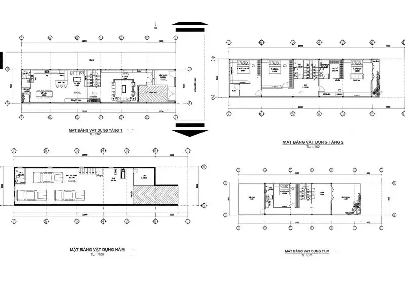 Bản vẽ nhà có tầng hầm đầy tiện ích Xây dựng Nhất Tín 1