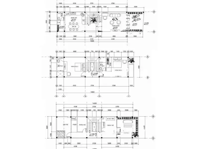 Bản vẽ nhà phố 60m2 với cách bố trí khoa học, tối ưu Xây dựng Nhất Tín 1