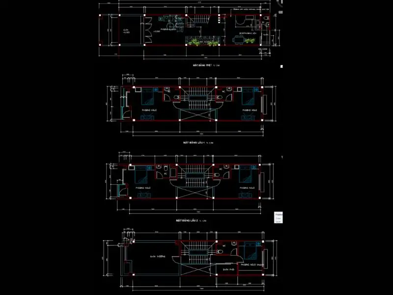 Bản vẽ nhà phố 60m2 với cách bố trí khoa học, tối ưu Xây dựng Nhất Tín 1