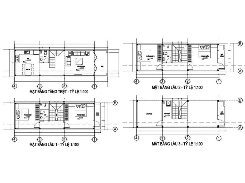 Bản vẽ thiết kế nhà 80 mét vuông tối ưu không gian sử dụng xây dựng Nhất Tín 1