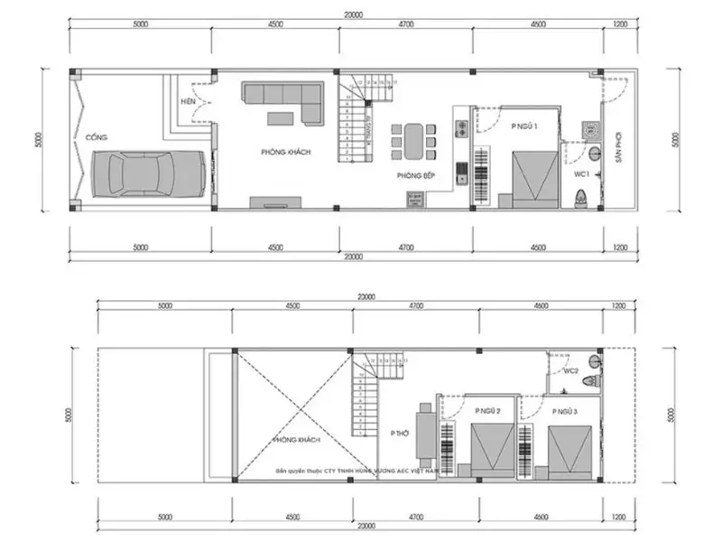 Bản vẽ thiết kế nhà 80 mét vuông tối ưu không gian sử dụng xây dựng Nhất Tín 1