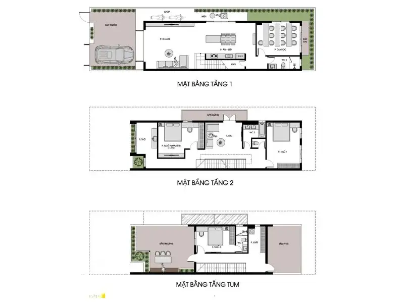 Bản vẽ thiết kế nhà 80 mét vuông tối ưu không gian sử dụng xây dựng Nhất Tín 1