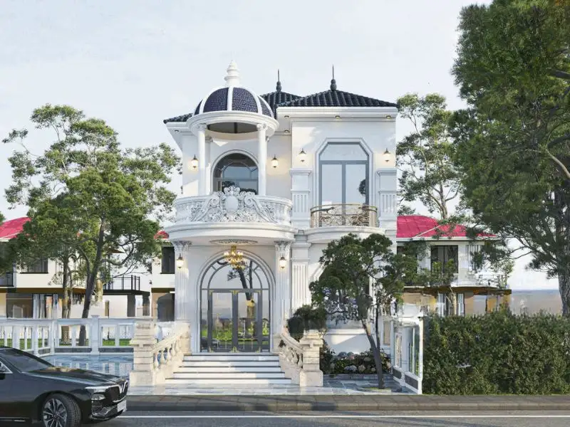 Biệt thự mini diện tích 75m2 phong cách Tân Cổ Điển có sân vườn rộng Xây dựng Nhất Tín 1