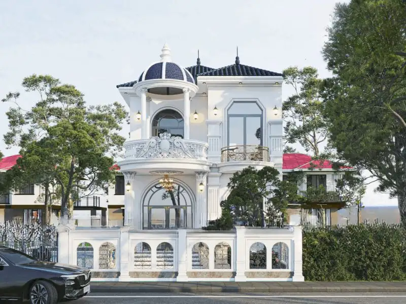 Biệt thự mini diện tích 75m2 phong cách Tân Cổ Điển có sân vườn rộng Xây dựng Nhất Tín 1