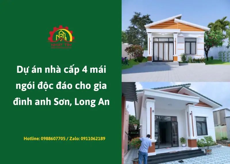 Dự án nhà cấp 4 mái ngói độc đáo cho gia đình anh Sơn, Long An Xây dựng Nhất Tín