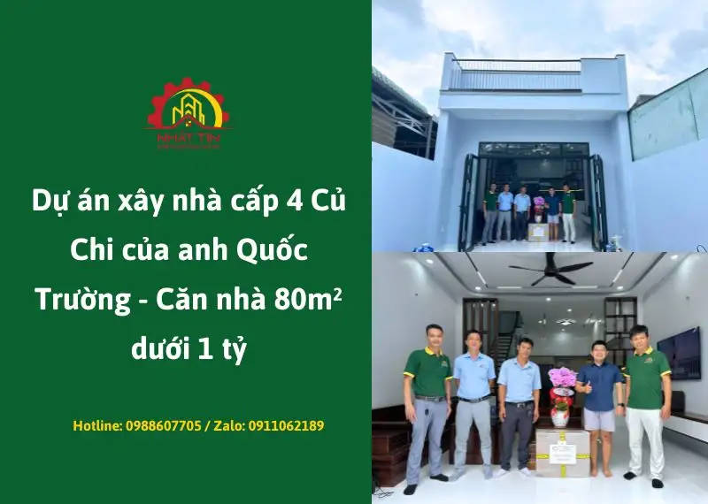 Dự án nhà cấp 4 ở Củ Chi của anh Quốc Trường – Căn nhà 80m² dưới 1 tỷ