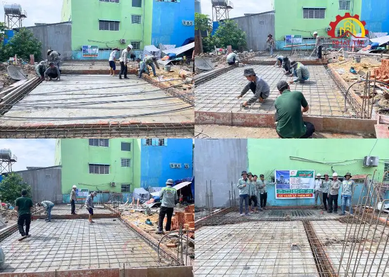 Giai đoạn ép cọc và làm móng nhà anh Việt Xây dựng Nhất Tín 1