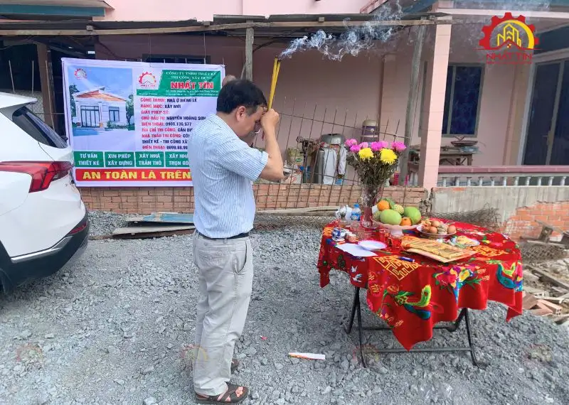 Giai đoạn khởi công và thi công móng nhà anh Sơn Long An Xây dựng Nhất Tín 1