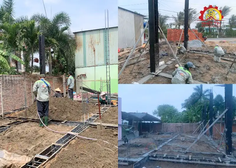 Giai đoạn khởi công và thi công móng nhà anh Sơn Long An Xây dựng Nhất Tín 1