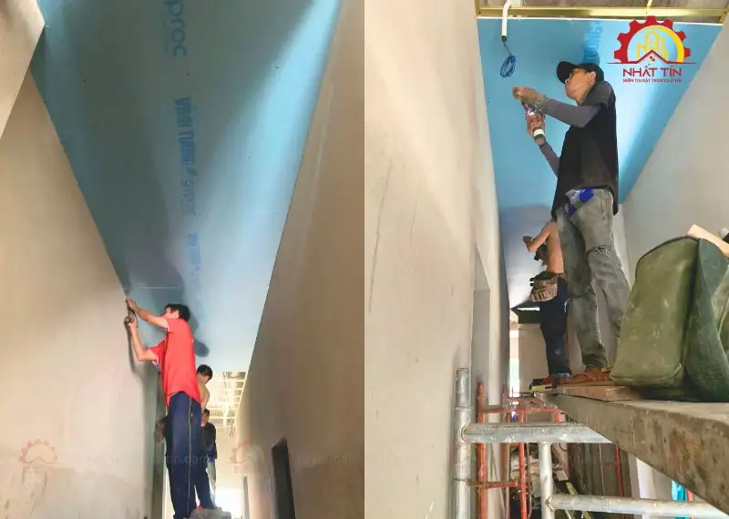 Giai đoạn thi công thô nhà cấp 4 của gia đình anh Trường Xây dựng Nhất Tín 1