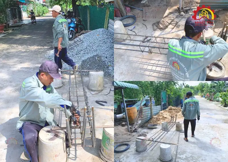 Giai đoạn thi công thô nhà cấp 4 của gia đình anh Trường Xây dựng Nhất Tín 1