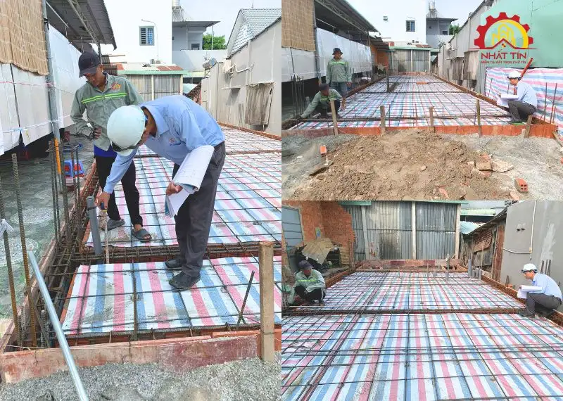 Giai đoạn thi công thô nhà cấp 4 của gia đình anh Trường Xây dựng Nhất Tín 1
