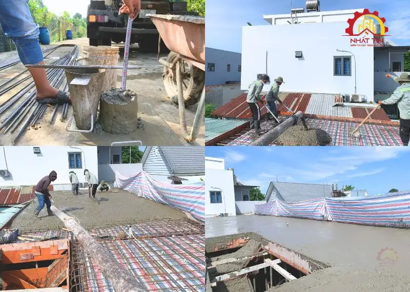 Giai đoạn thi công thô nhà cấp 4 của gia đình anh Trường Xây dựng Nhất Tín 1