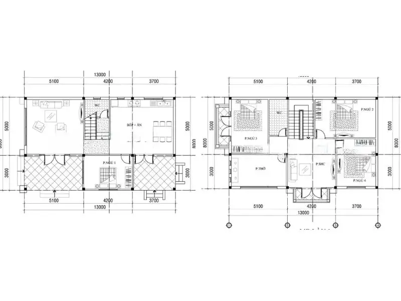 Gợi ý bản vẽ nhà 11x8m bố trí công năng tiện ích theo từng quy mô nhà ở Xây dựng Nhất Tín 1