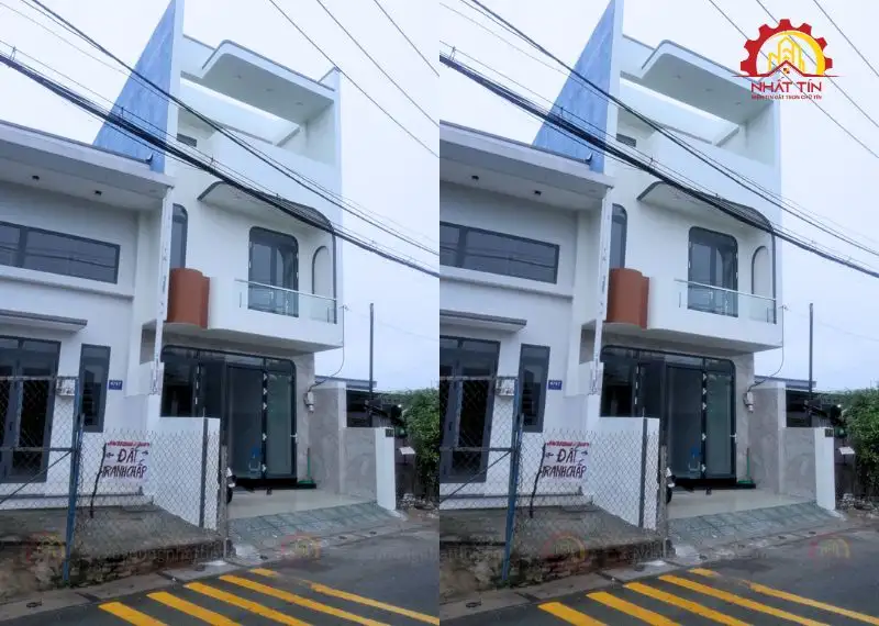 Hoàn thiện mặt tiền và bên trong nhà anh Minh Hóc Môn xây dung Nhất Tín 1