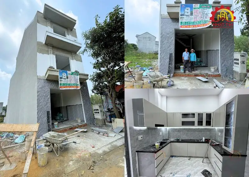 Hoàn thiện mẫu nhà 1 trệt 2 lầu 4x16m của gia đình anh Đạt Thành, Bình Dương Xây dựng Nhất Tín 1