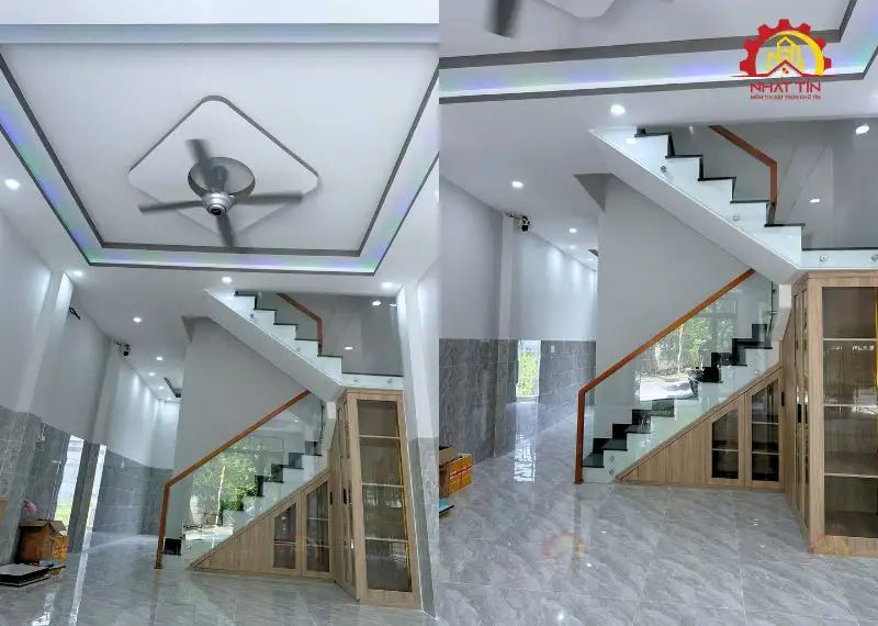 Hoàn thiện mẫu nhà 1 trệt 2 lầu 4x16m của gia đình anh Đạt Thành, Bình Dương Xây dựng Nhất Tín 1