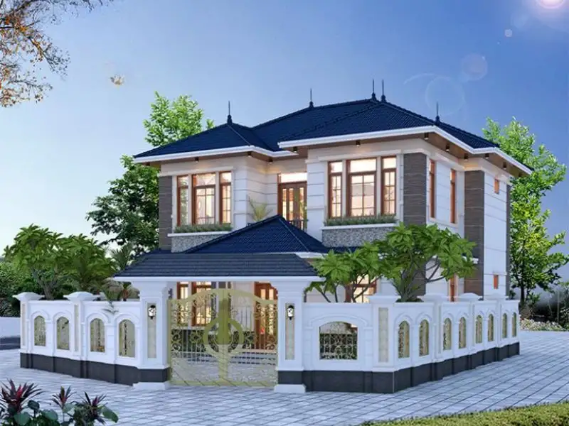 Kiến trúc nhà phố ngang 15m sâu 10m thiết kế 4 phòng ngủ riêng tư Xây dựng Nhất Tín 1