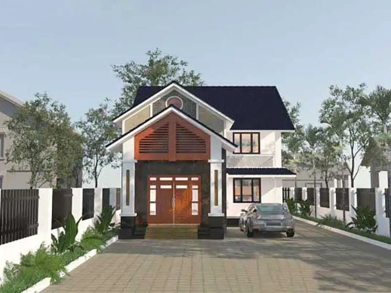 Mặt tiền nhà gác lửng đẹp 4 phòng ngủ 600 triệu mái Thái xây dựng Nhất Tín 1
