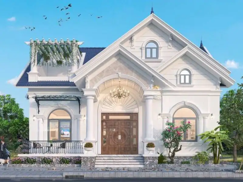 Mẫu nhà cấp 4 mặt tiền 15x10 có gác lửng với thiết kế mái Thái thoáng đãng Xây dựng Nhất Tín 1