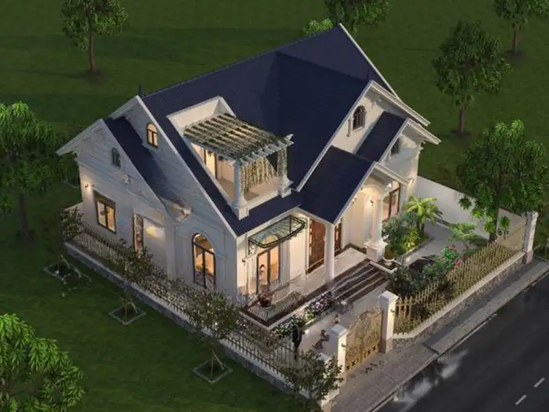 Mẫu nhà cấp 4 mặt tiền 15x10 có gác lửng với thiết kế mái Thái thoáng đãng Xây dựng Nhất Tín 1