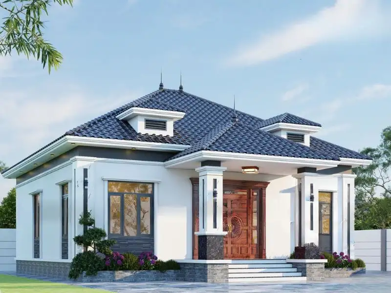 Mẫu nhà cấp 4 ngang 12m x 5m ở nông thôn mái Nhật bền đẹp với thời gian Xây dựng Nhất Tín 1