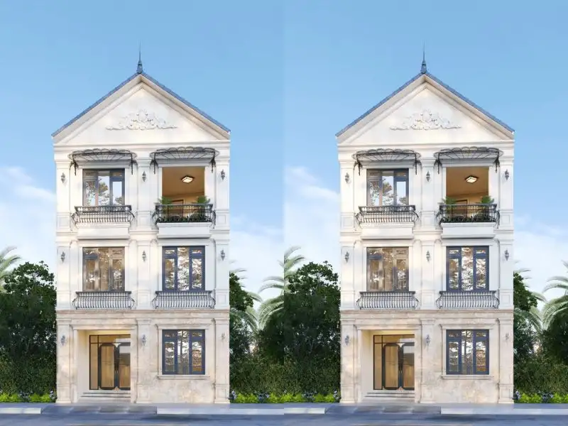 Mẫu nhà chữ A đẹp 4 phòng ngủ thiết kế phào chỉ ấn tượng Xây dựng Nhất Tín 1