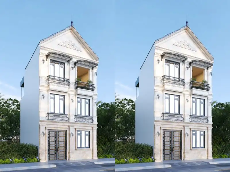 Mẫu nhà chữ A đẹp 4 phòng ngủ thiết kế phào chỉ ấn tượng Xây dựng Nhất Tín 1