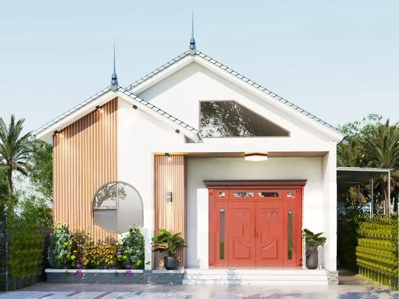 Mẫu nhà chữ A đẹp 80m2 kết hợp kính tạo không gian sáng Xây dựng Nhất Tín 1