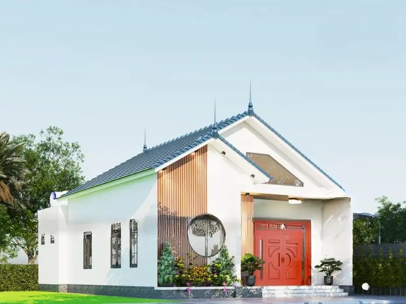 Mẫu nhà chữ A đẹp 80m2 kết hợp kính tạo không gian sáng Xây dựng Nhất Tín 1