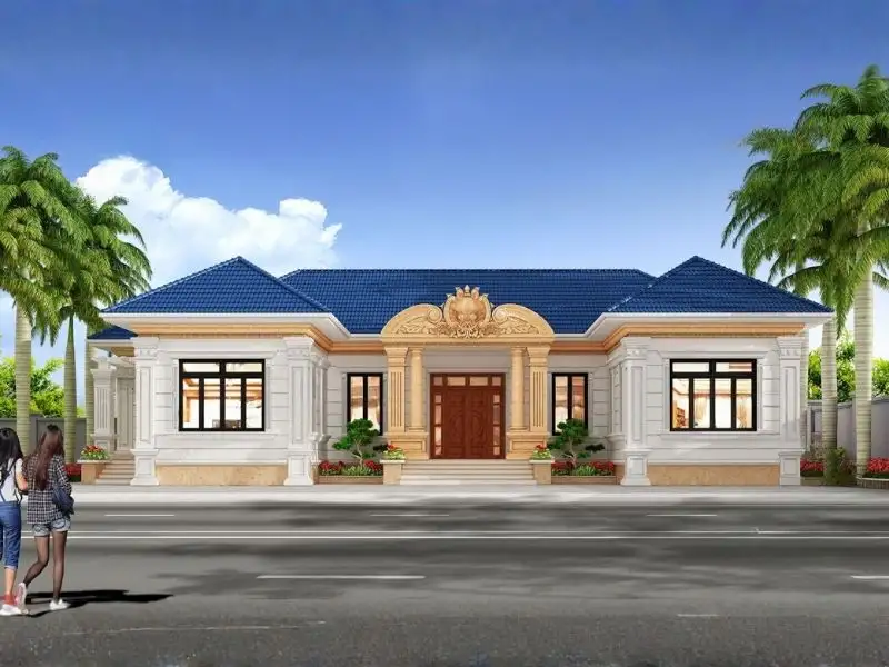 Mẫu nhà chữ U 1 tầng kết hợp phong cách Tân Cổ Điển xây dựng Nhất Tín 1