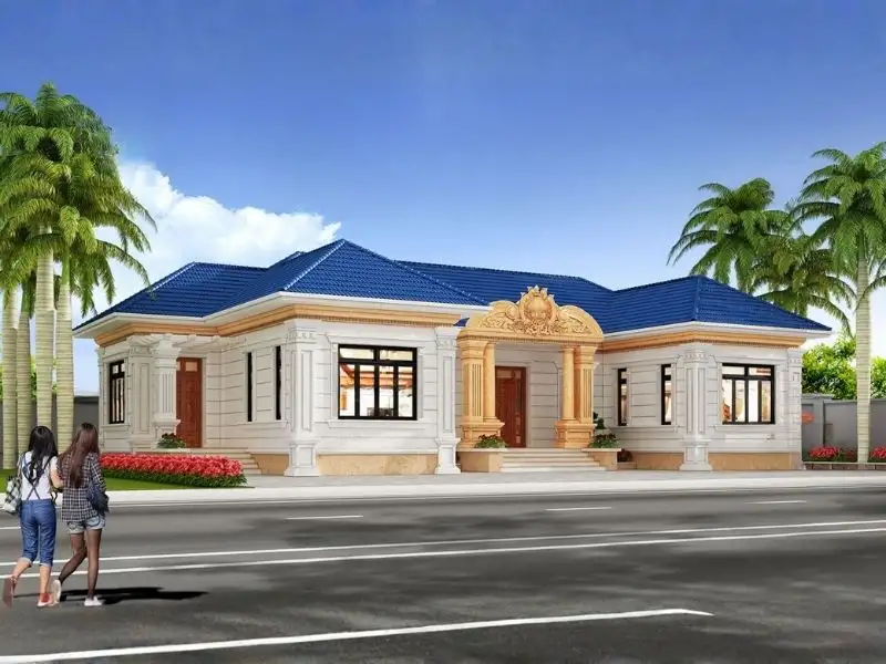Mẫu nhà chữ U 1 tầng kết hợp phong cách Tân Cổ Điển xây dựng Nhất Tín 1